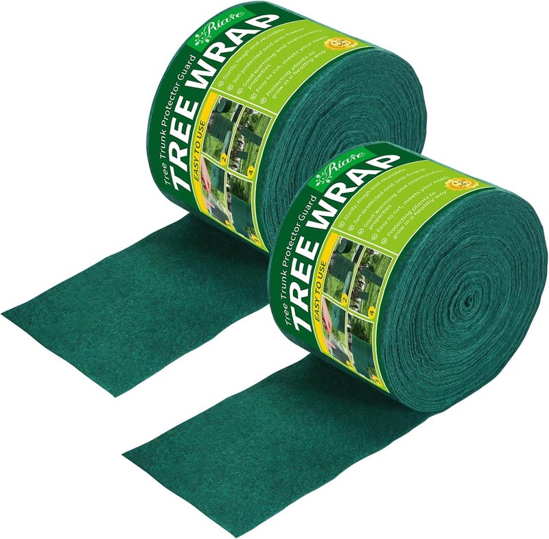 Riare 2 Pack Tree Wraps to Protect Bark for Winter- Total 130 Feet Cold-Proof Tree Trunk Guard Wrap Protection for Damaged Bark, Tree Protectors from Deer Animals, Frost, Freeze - Image 1